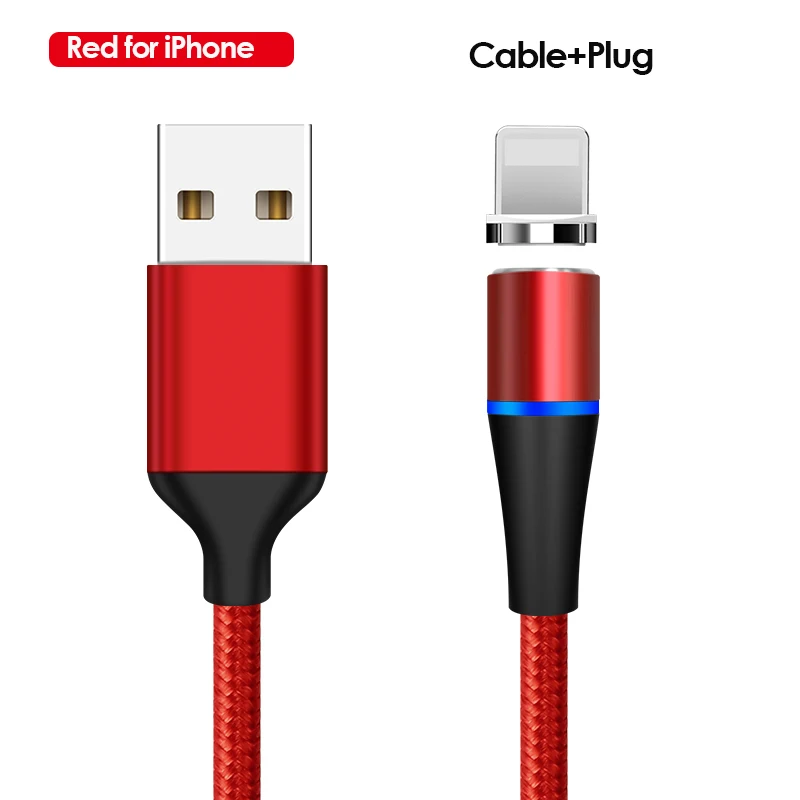 Oppselve Магнитный кабель Micro usb type C кабель для iPhone 11 samsung Быстрая зарядка магнитное зарядное устройство USB Кабели Шнур для мобильного телефона - Цвет: Red IOS Cable