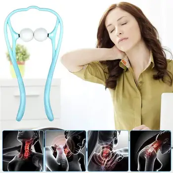 

Cervical Massager Shoulder And Neck U-shaped Therapy Manual Clamp Neck Meridian Dual Trigger Roller Massage Self-massage Tool