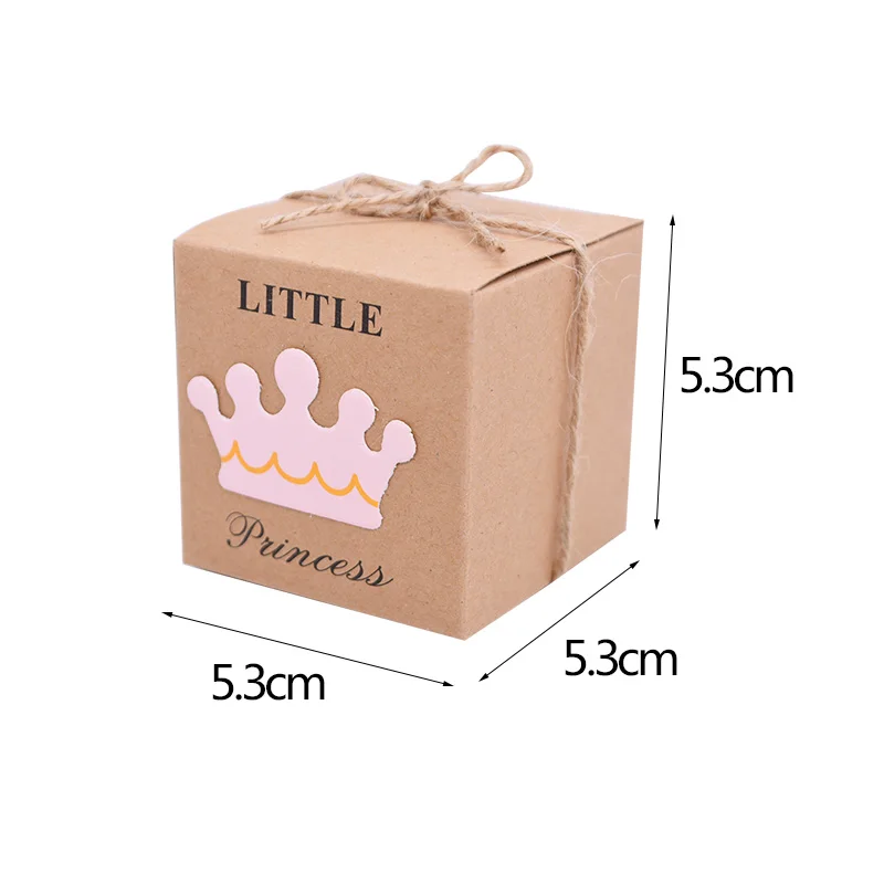 10 шт детский душ коробка для сладостей для самостоятельной сборки маленькая корона для принца и принцессы крафт-бумага коробка дети День рождения Свадьба сувениры Поставки подарочные коробки