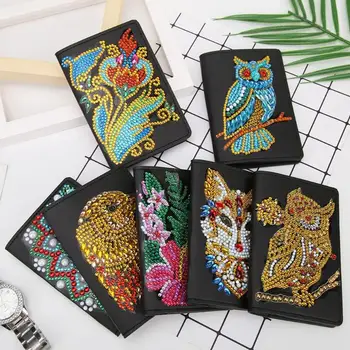 

New 5D DIY Special Shaped Diamond Painting Passport Storage Bag PU Leather Protection Cover Wrap Embroidery Craft Christmas Gift