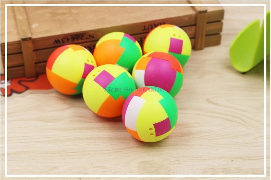 DHL 1000pcs Puzzle Assembling Ball Education Toy Children Gift Creative Plastic Mini Multi color