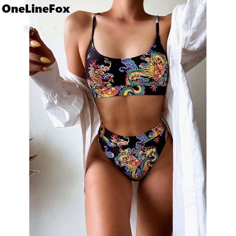 OneLineFox тай-дай купальник Для женщин летнее платье на тонких бретельках с