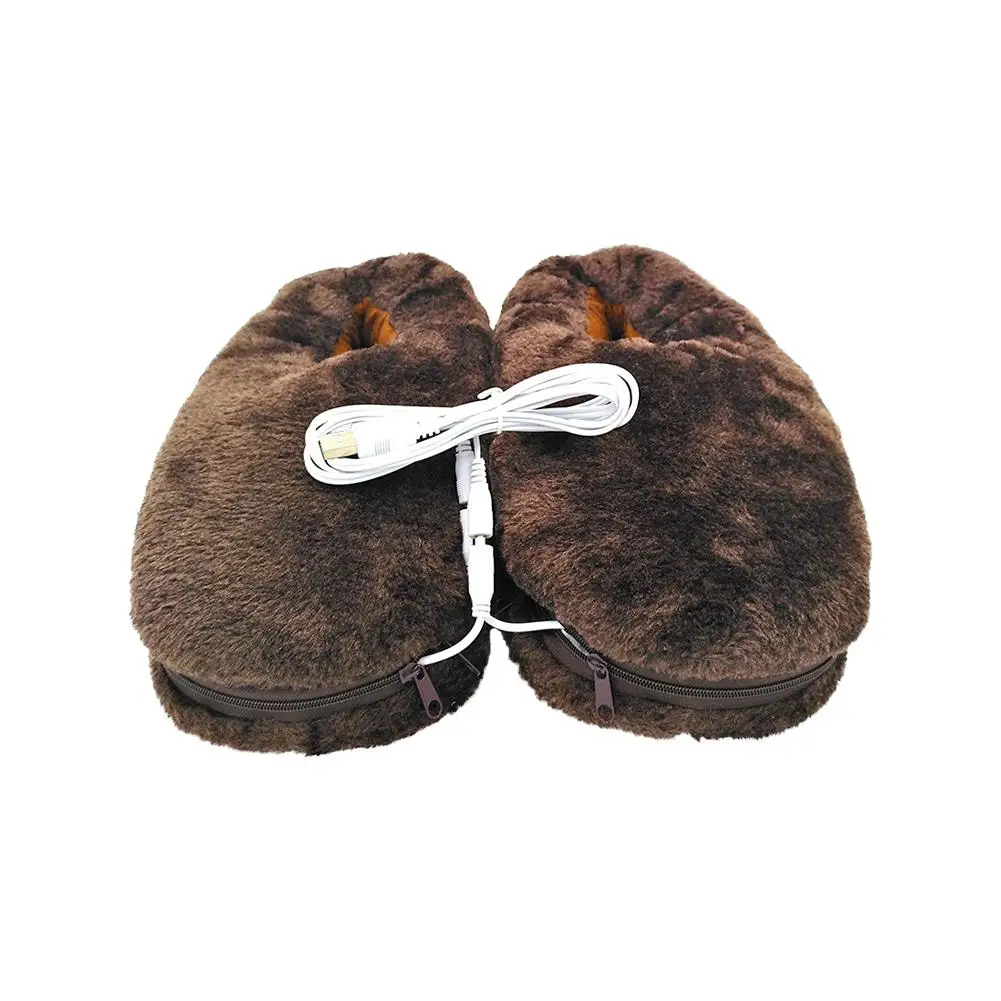 

Winter Warm Shoe Electric Foot Warmer USB Electric Heating Slipper Removable Plush Cotton Shoes Suitable For Feet Within 30cm