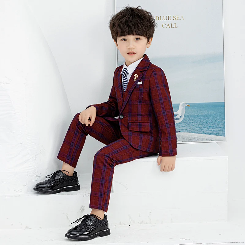 Костюм с рисунком «решетка» 3 шт., подходит для свадьбы, выступлений, всех видов деятельности, таких как фортепиано