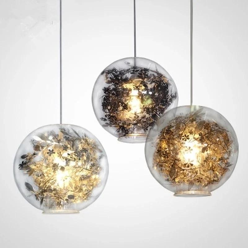 

Artecnica Tangle Globe Led Pendant Light Lustre Glass Fish Tank Steel Flower Pendant Lamp Indoor Hanglamp Lampara Fixtures