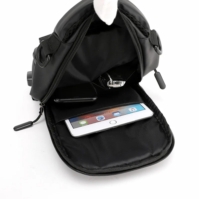 Vilead Waterproof Nylon USB Charging Shoulder Bag Men Fashion Outdoor Camping Hiking Backpack Multi-functional Travel Chest Bag