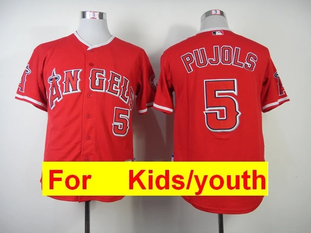 Небесно-голубой Молодежи Лос-Анджелеса Майк Траут Shohei Ohtani Альберта Pujols Kole Lee Реджи Джексон стержень Карью FLEX Прохладный База Джерси - Цвет: Небесно-голубой