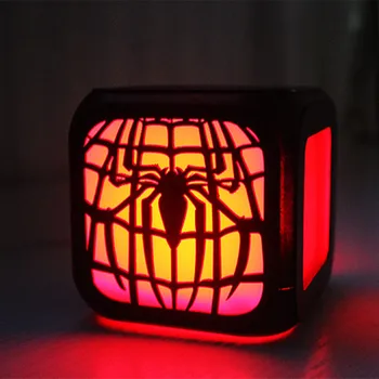 

Spider Web Creative 3d Alarm Clock LED Colorful Nightlight USB Electronic Clock Light Bedside Lamp Kids Gift