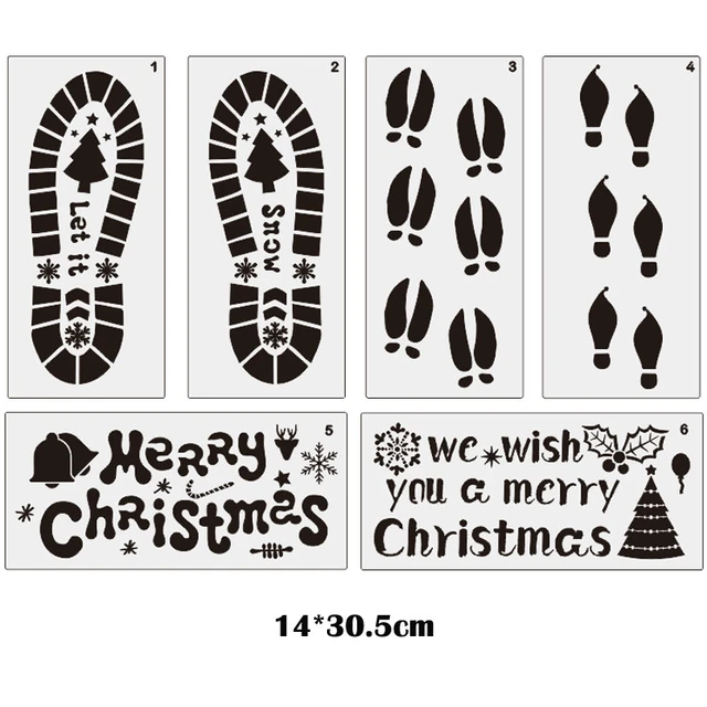 Christmas Elf Footprints Painting Template Santa Claus Shoe Print DIY  Coloring Embossing Stencil Scrapbook Album Decor Reusable - AliExpress