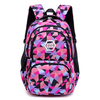 

Oxford Cloth Business Zippered Student Backpack Unisex Adjustable Straps Laptop Compartment Large Capacity School Printing Daily