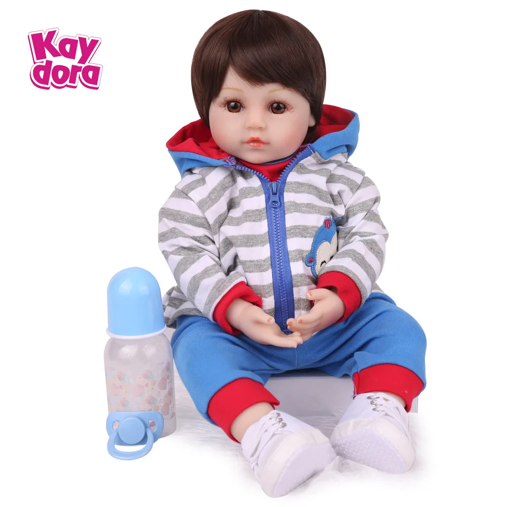 KAYDORA милые мягкие силиконовые куклы Reborn Baby 48 см, живые Детские Игрушки для ванны Bebe Boneca Menino, игрушки для мальчиков, подарки на день рождения для детей