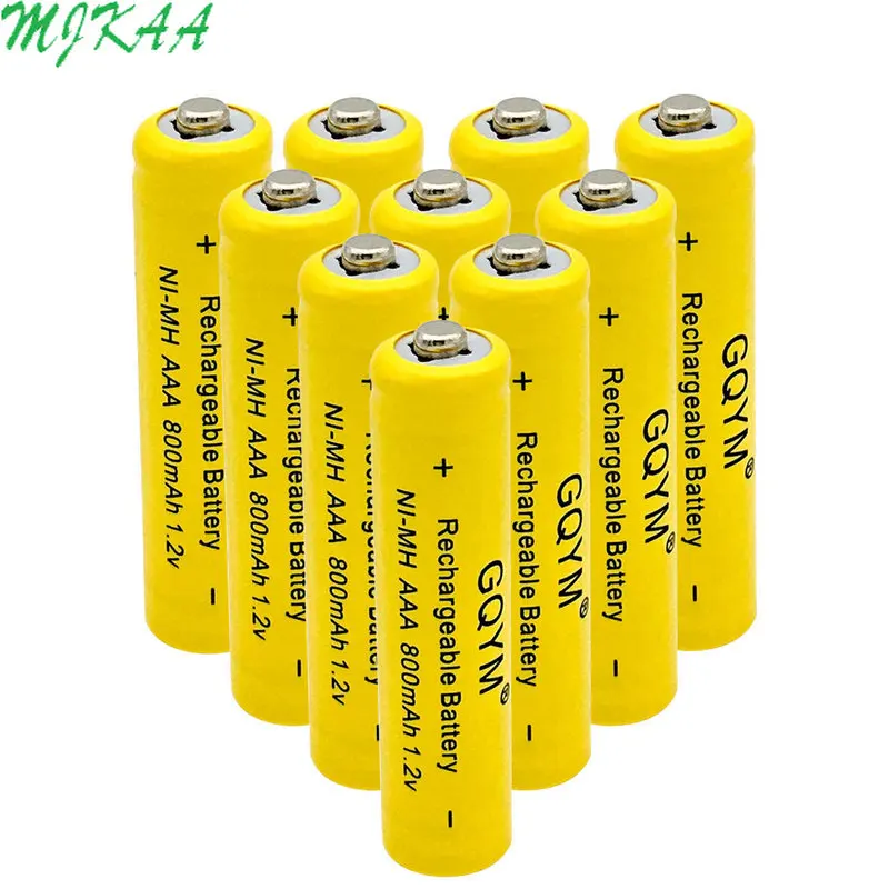 AAA 1,2 V Ni-MH 800mAh Желтый 3A аккумуляторная батарея для пультов дистанционного управления, радио факелы Часы игрушки