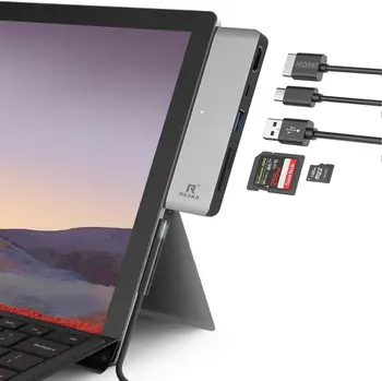 

RREAKA usb 3.0 HUB card reader 4K HDMI PD Type c adapter SD/TF micro SD for Microsoft Surface Pro 7 Docking Station