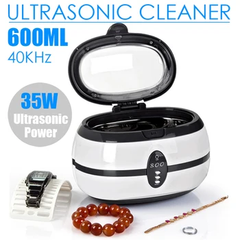 

600ml Ultrasonic Cleaner 35W Jewelry Eyeglass Watch Circuit Board Cleaning Machine Intelligent cleaning bath power driver
