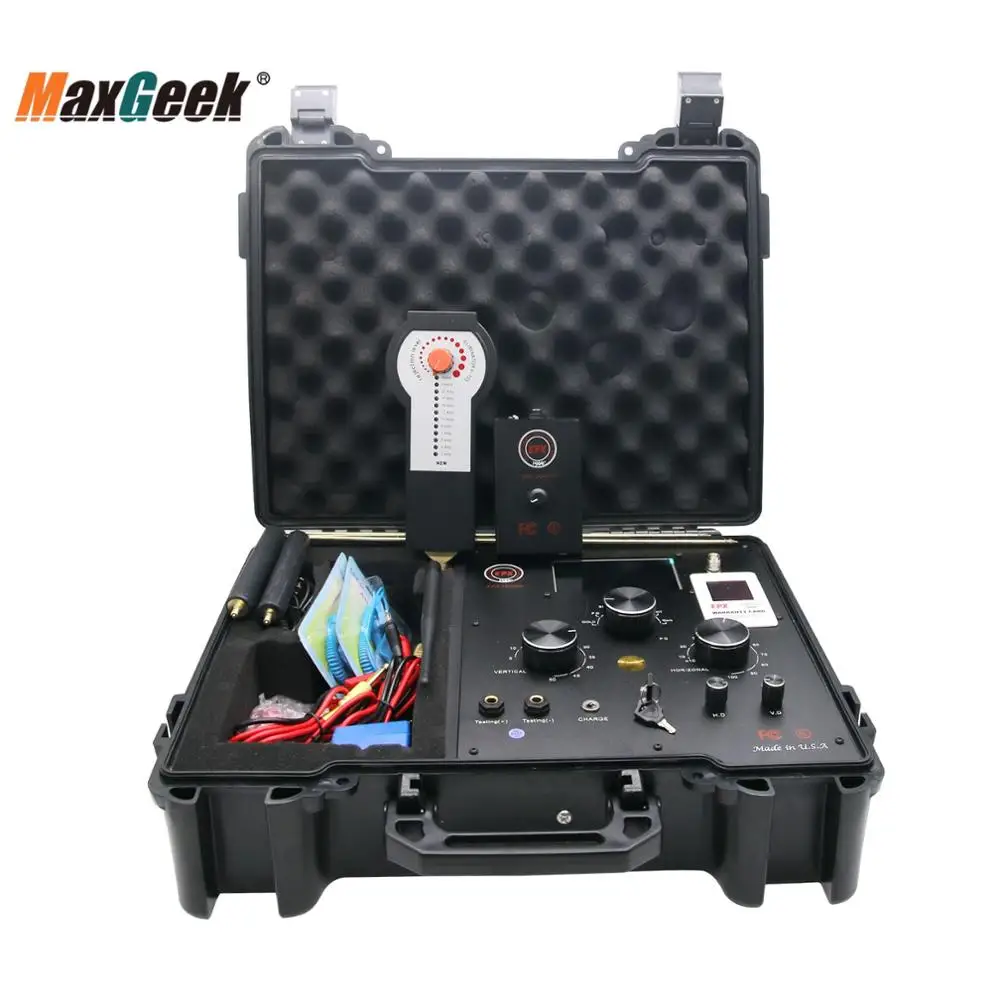 Maxgeek длинный диапазон металлоискатель Подземный детектор золота с новым Degausser