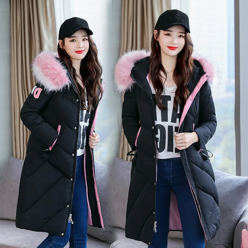 

Cotton-padded Clothes Women's 2018 Winter New Style Korean-style Loose-Fit Slimming Mid-length over-the-Knee down Jacket Cotton-