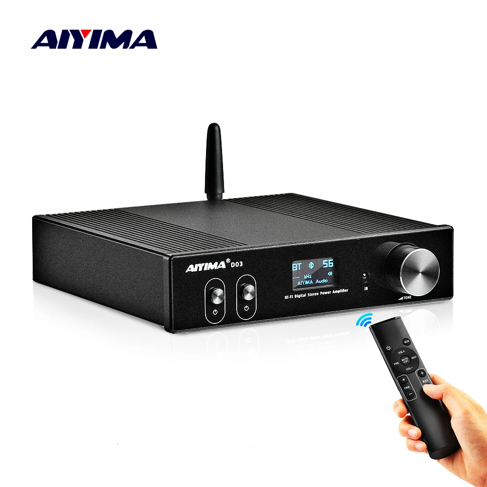 AIYIMA аудио D03 Bluetooth 5 0 усилитель 150Wx2 стерео HiFi 2 1 беспроводной цифровой звуковой