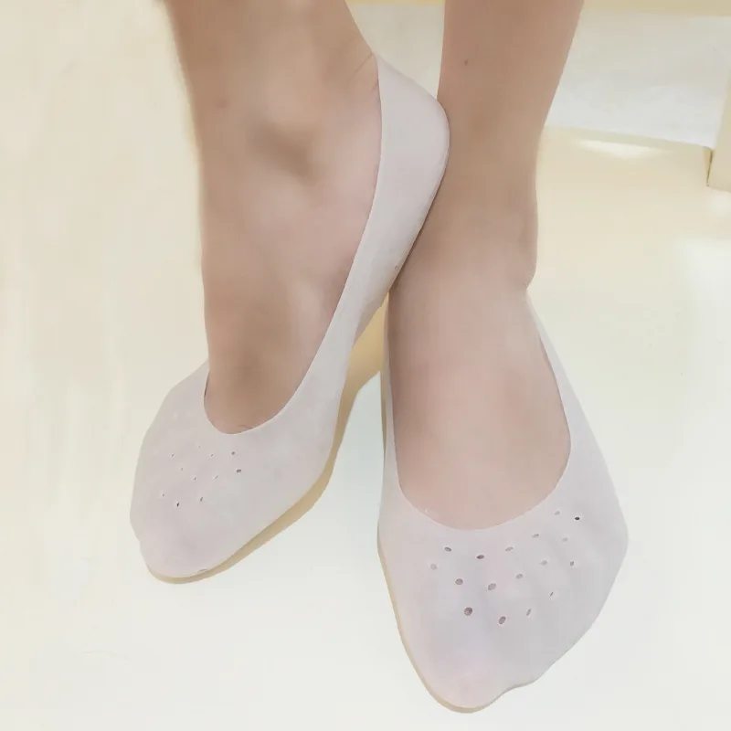 

1Pair Gel Sock Silicone Foot Care Tool Feet Protector Pain Relief Crack Prevention Moisturize Dead Skin Removal Sock With Hole