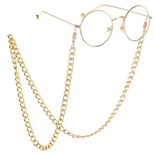 Панк золотые металлические очки цепочка ожерелье шнур для очков сплав шейный ремешок держатель шнур цепочка для очков аксессуары 70 см