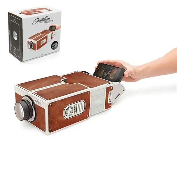 3D Projector Cardboard Mini Smartphone Projector Light Novelty Adjustable Portable Cinema Home Theater Pico