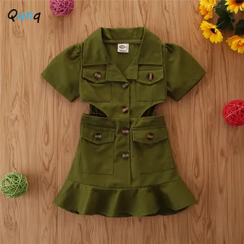 

Summer Kids Dresses for Girl England Style Slim Girls Party Clothes 2 3 4 5 6 7 Year Children Dress with Pockets Toddler Costume