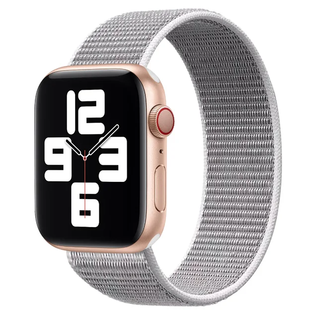 2021 New Upgrade Braided Solo Loop Straps Elastic Soft Weave Nylon  for Apple Watch Band Series 6/SE/5/4/3/2/1 38/40/42/44mm Seashell