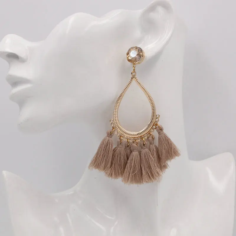 xujiafu Oorbellen For Women Big Earrings Metal Long Drop Earrings Cotton Earrings Fashion Party Jewelry 2020 New Jewelry