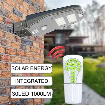 

1000LM Solar Powered PIR Motion Sensor 30LED Street Light Waterproof Outdoor Wall Lamp with Remote Control