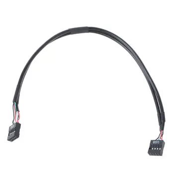 

9Pin USB Header 1 to 2 Card Board 180 Degree USB HUB Adapter with Power Cable LX9B