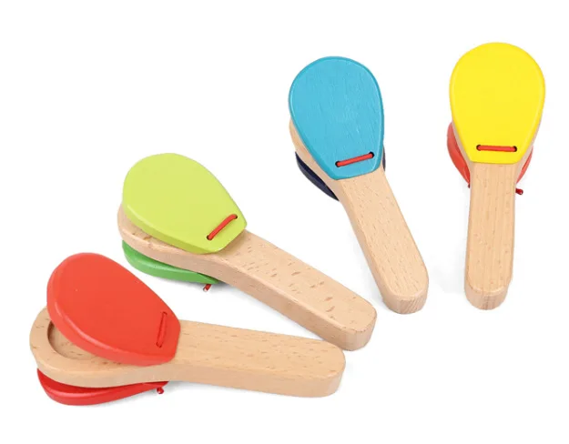 Baby Hand Clapper JM01 Orff Percussion Instrument Infants Handle Castanets Loud Clapping Toy Music Teaching Aids