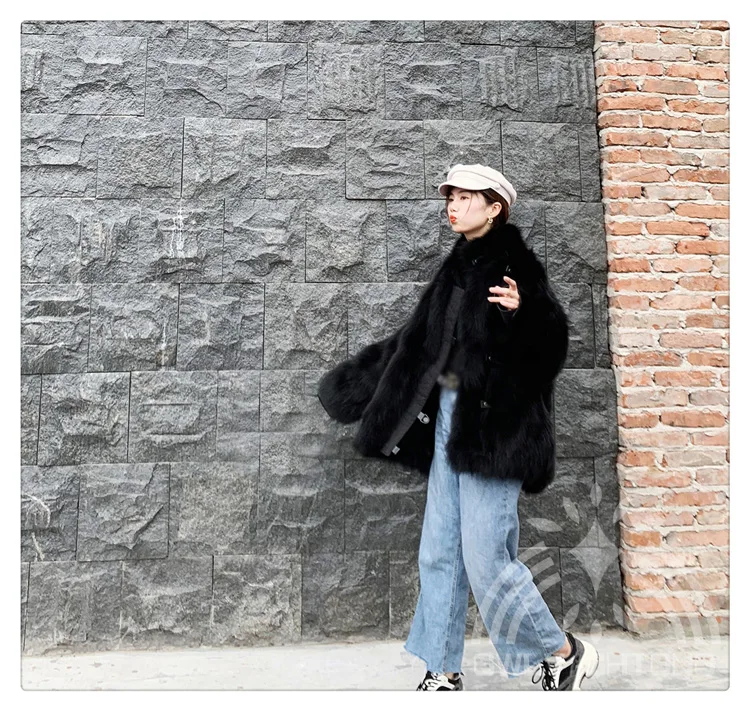 Новая настоящая оригинальная натуральная лиса шуба женская мода Свободный стиль теплое зимнее пальто Верхняя одежда для девочек
