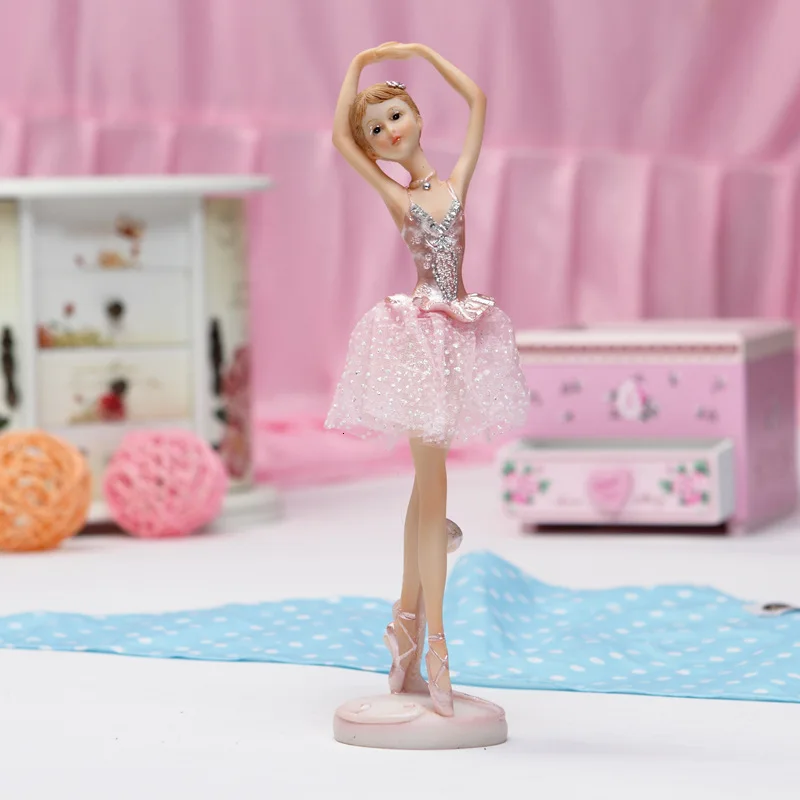 Балетная девушка украшения фигурки Kawaii стол аксессуары маленькая статуя домашний декор розовый