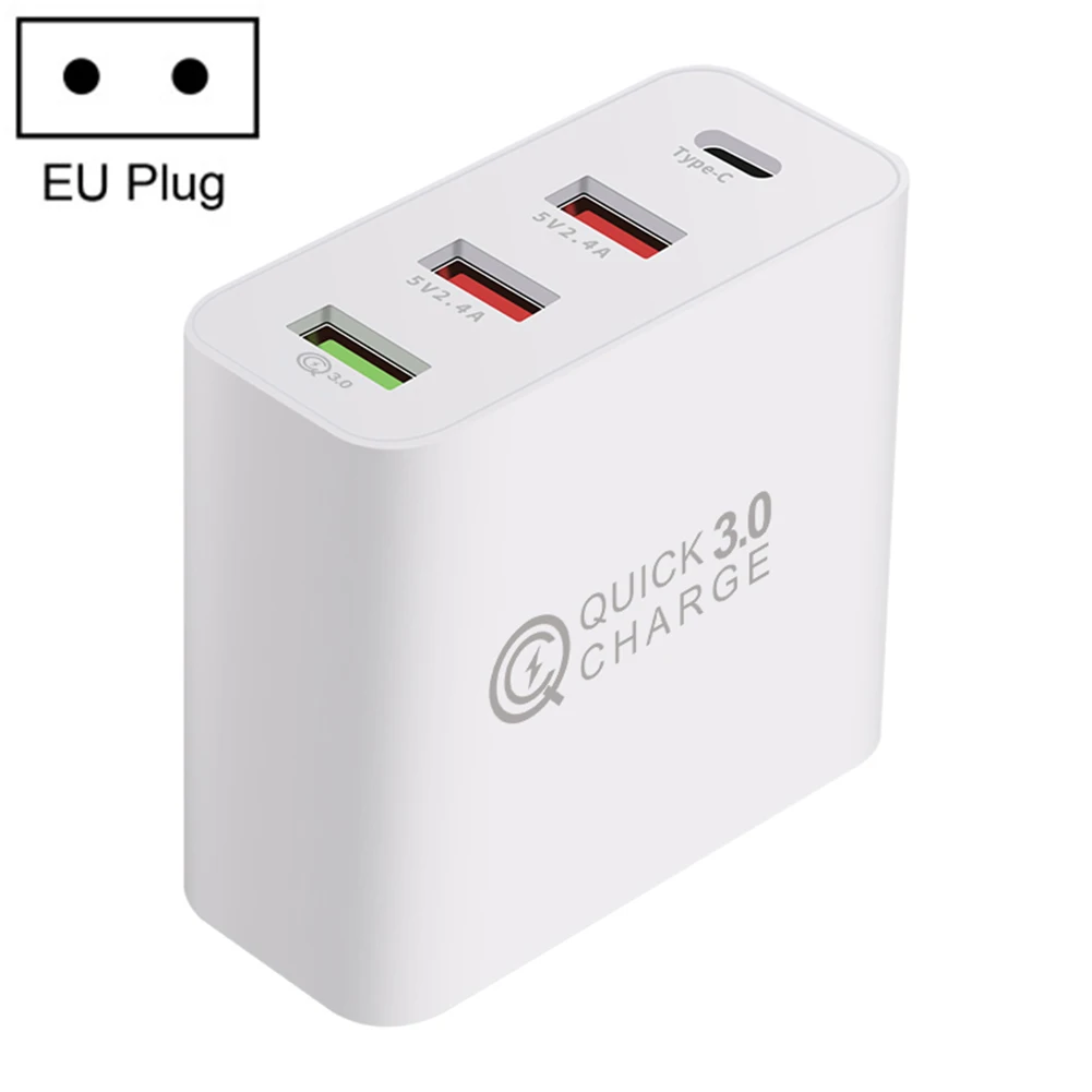 5V 10A Fast Charging Mobile Tablet Charger Quick Charge QC3.0 Type C USB Charger Adapter for iPhone Xiaomi Huawei Samsung S10 - Тип штекера: Европейский Союз (ЕС)