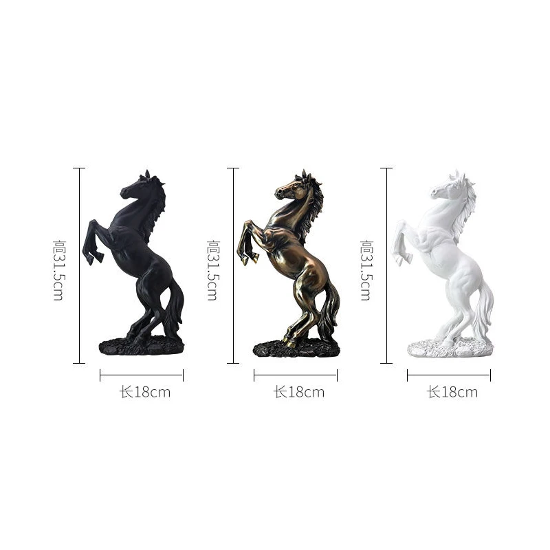 

1PC 2021 European Style Horse Sculpture Model Home Office Bar War Horse Statue Crafts Ornaments Modern Resin Art Decoration Gift