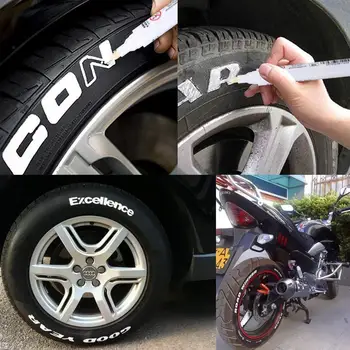 

A10 PCS White Tyre Paint Marker Pen Universal Waterproof Permanent for Car Motorcycle Tire Tread Rubber Metal Paint Marker Pens