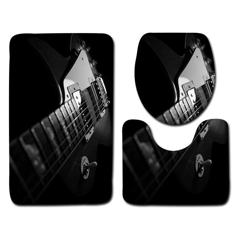 Gitar 3P набор ковриков для ванной фланелевые коврики для туалета Противоскользящие коврики для ванной комнаты