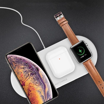 

3 in 1 Wireless Charger 10W Fast Wireless Charging Pad For iPhone 11/11Pro/X/XS/8 for Apple Watch Airpods Earphone