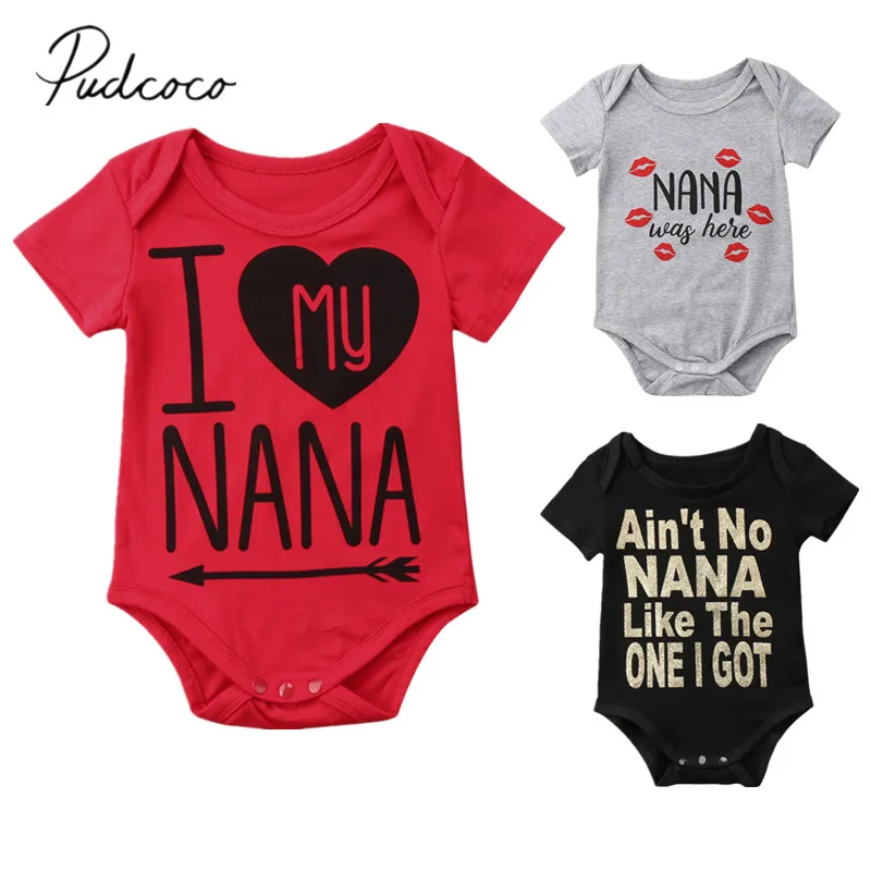 NANA Was here-monos impresos para niños recién nacidos, niñas y niños, mono de manga corta unisex, 0-18 meses