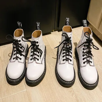 

Fall/Winter 2020 Boots Fashion Boots Full Leather Strap Middle Boots Square and Round Head Big Power. Power Women's Boots