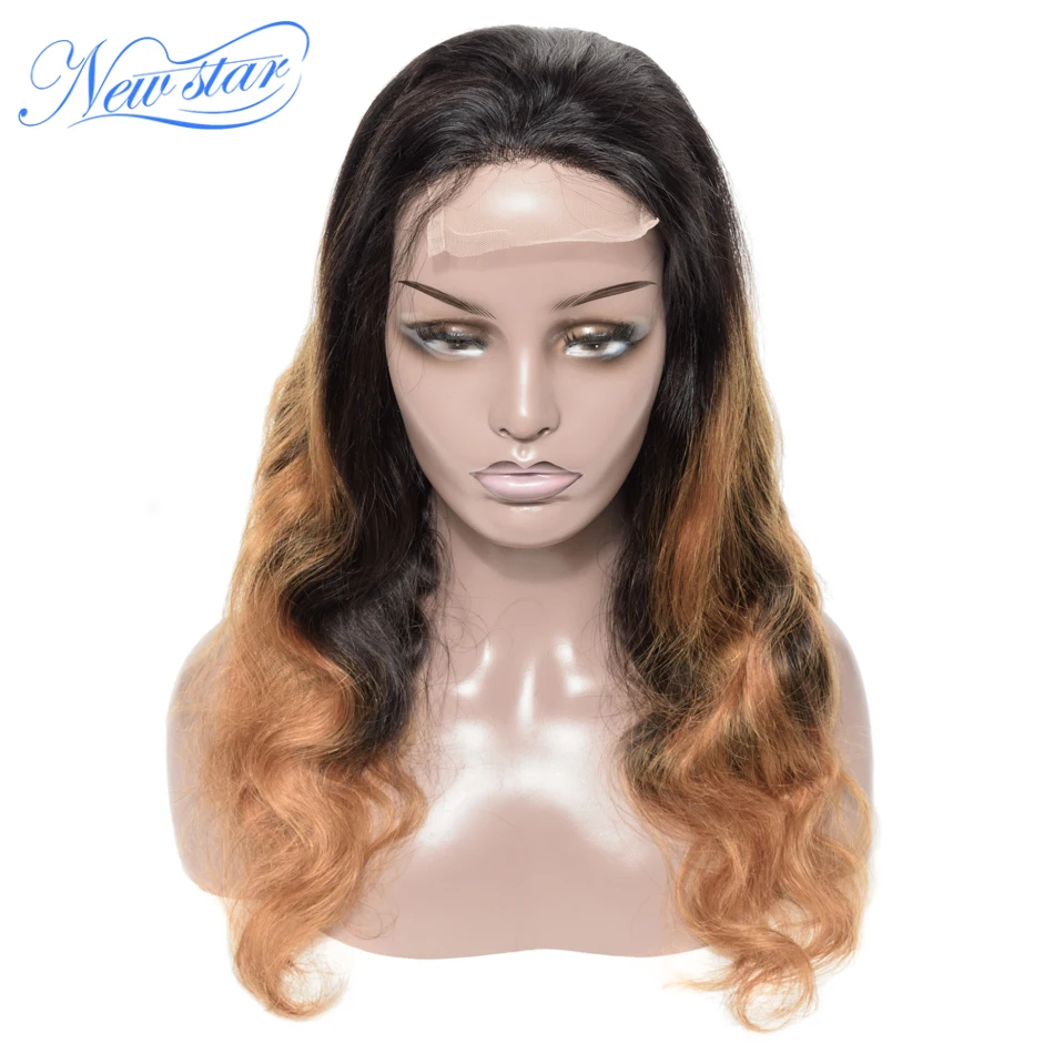 Ombre T1b/27 объемный волнистый парик, бразильские человеческие волосы, парик на заказ, новая звезда, девственные волосы, парик, 180% Плотность для черных женщин