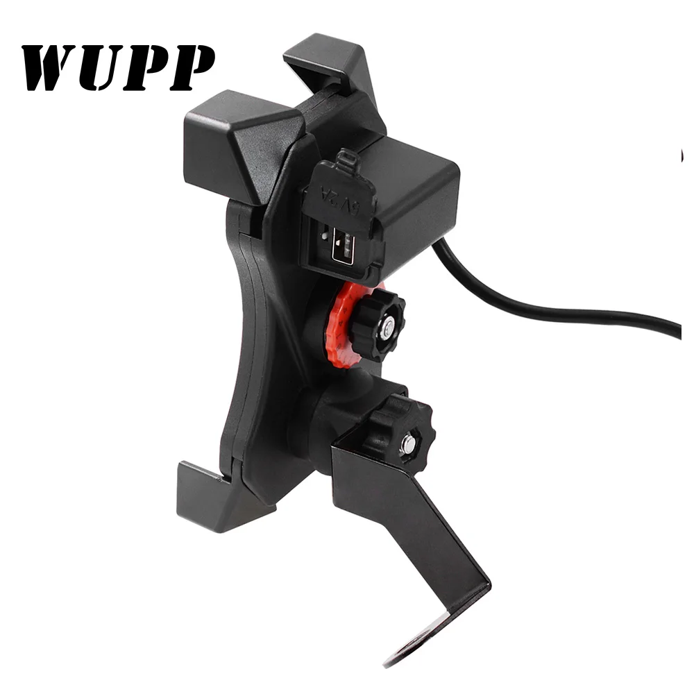 

WUPP Motorcycle Phone Holder 5V/2.1A 12V USB Charger for Motorcycle One-click Telescoping Bike Phone Holder