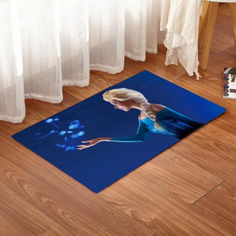 Hot Frozen Princess Anna Elsa 7 style Household Carpet Cartoon Bedroom Door Bathroom Slip-proof Cushion Water-absorbing Footpad - Цвет: 50x80cm
