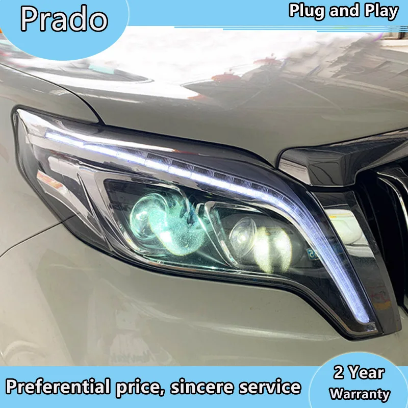 Автомобильный Стайлинг для Toyota- Prado светодиодный налобный фонарь светодиодный DRL Hid головной фонарь Ангел глаз биксенон двойной луч фары аксессуары