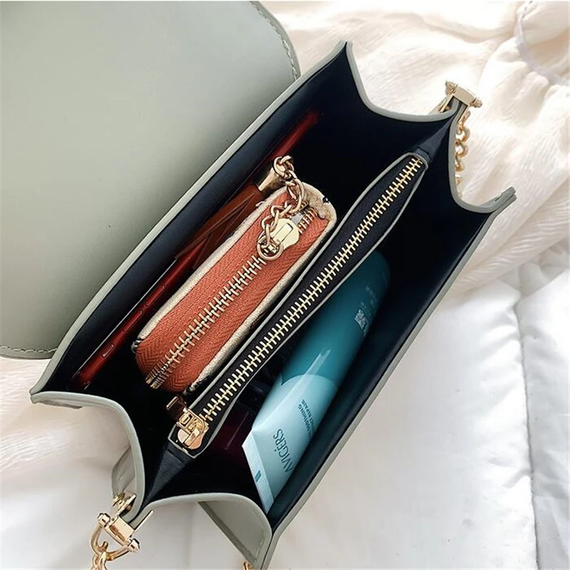 Шикарные контрастные цвета лоскут сумки-мессенджеры для женщин магнитная пряжка дизайн одного плеча сумки кошелек для дам модные заклепки