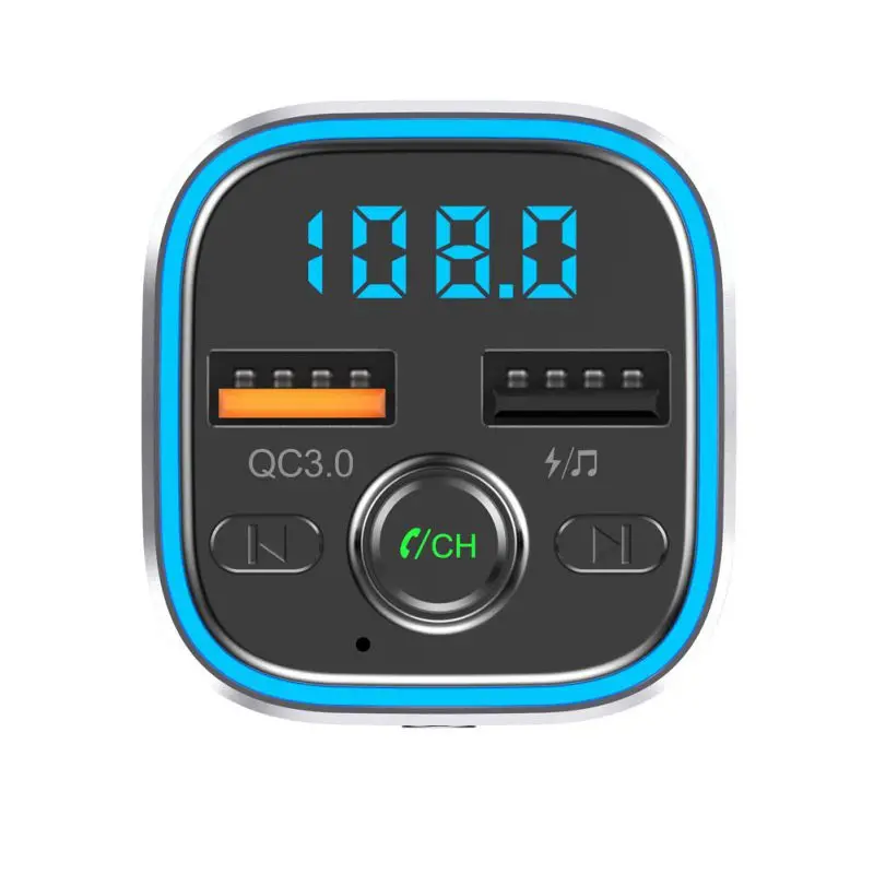 Быстрая зарядка автомобиля Bluetooth MP3-плеер автомобиля fm-передатчик красочный атмосферный светильник дисплей зарядное устройство QC3.0