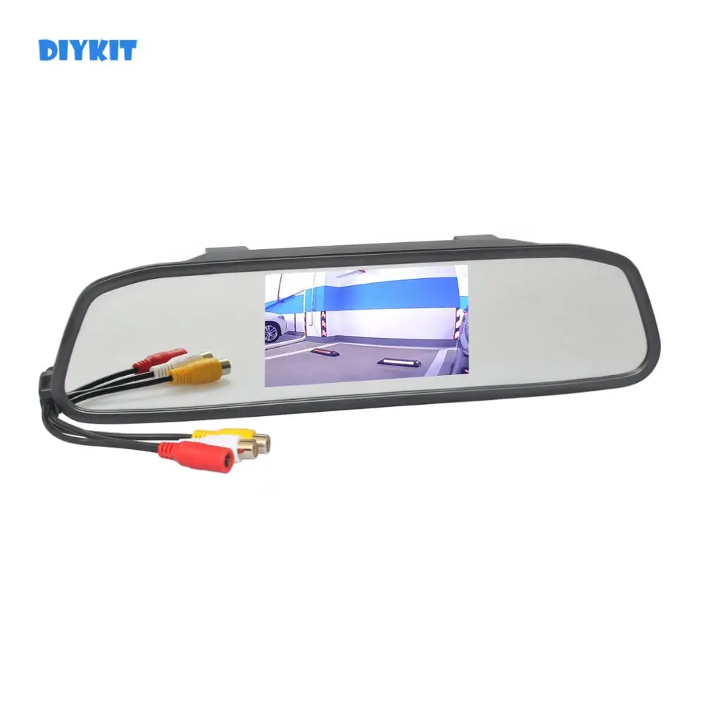 

DIYKIT 4.3inch TFT LCD Color Car Monitor Auto Reverse Rear View Mirror Monitor for Car Backup DVD Vehicles Camera Wholesale