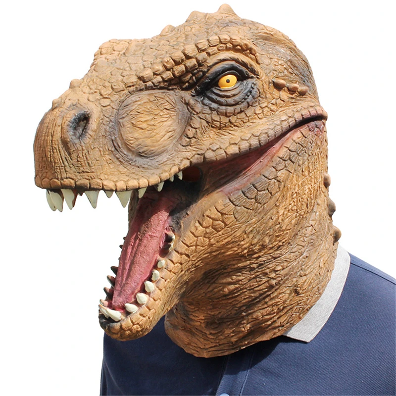 dinosaur Tyrannosaurus Rex Funny Latex Unisex Movie Cosplay Anime costume Prop Adult Animal Party Mask for Halloween | Тематическая