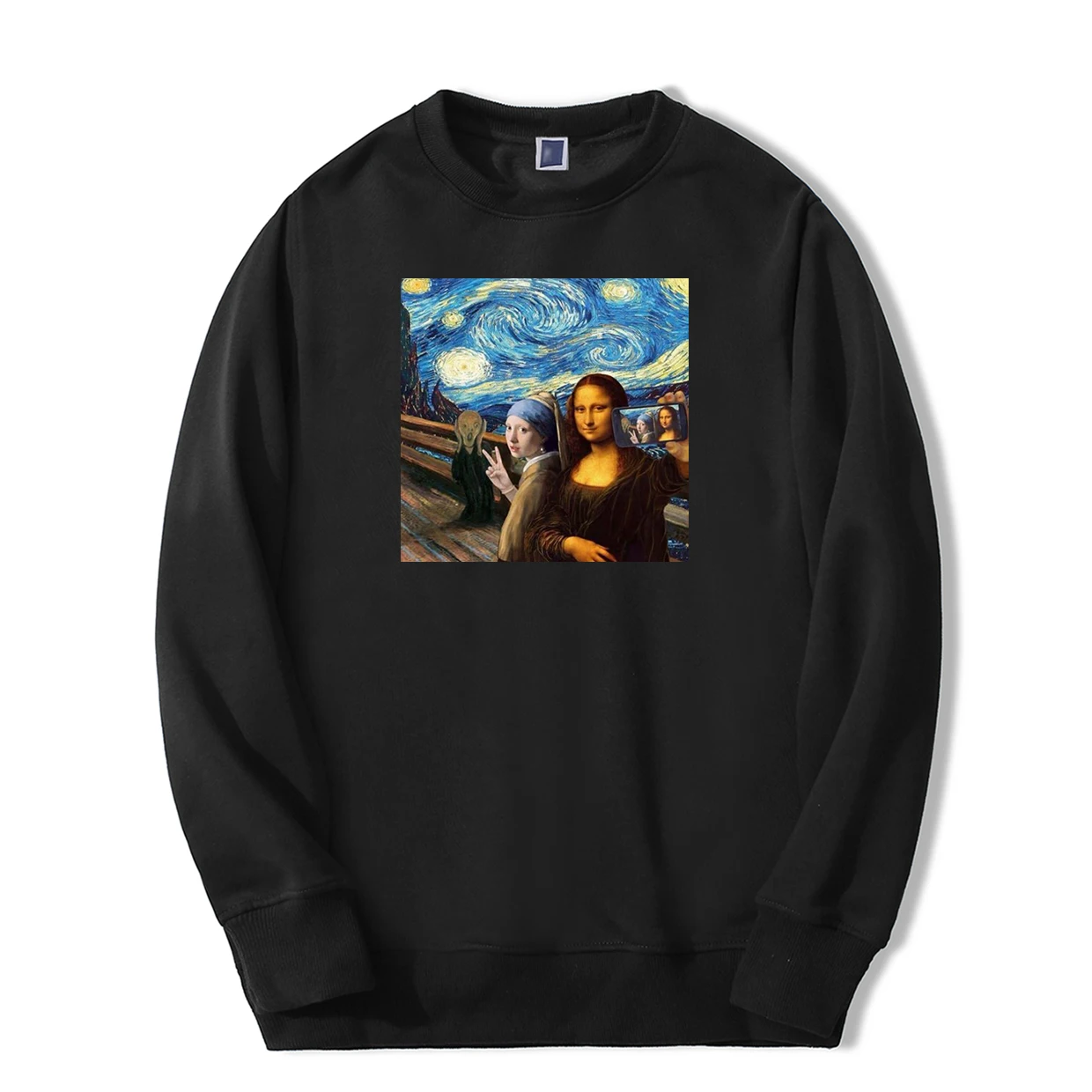Толстовка с капюшоном и принтом Mona Lisa для мужчин забавная модная мужская уличная