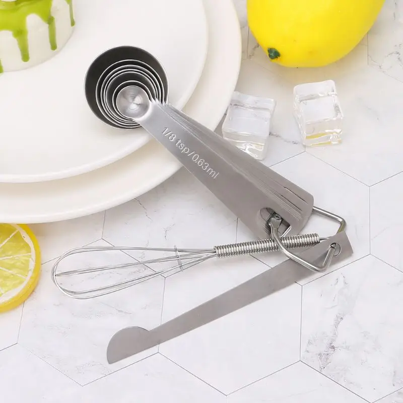 

9PCS/Set Measuring Spoons Scoop Measuring Cup Whisk Kitchen Scale Baking Cooking Y98E