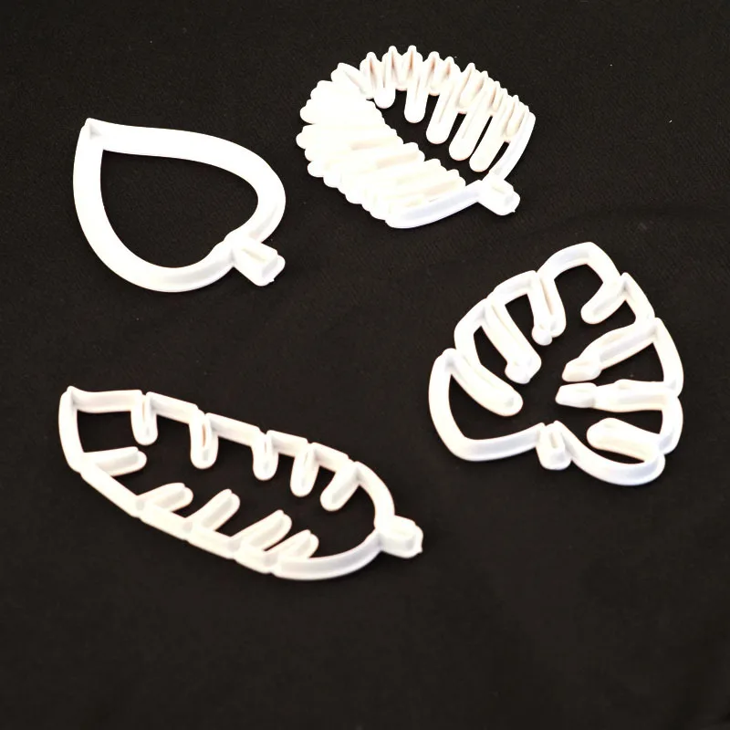 4Pcs Leaf Leaves Jungle Biscuit Cookie Cutter Fondant Mold DIY Creative Cookie Mold Baking Tools